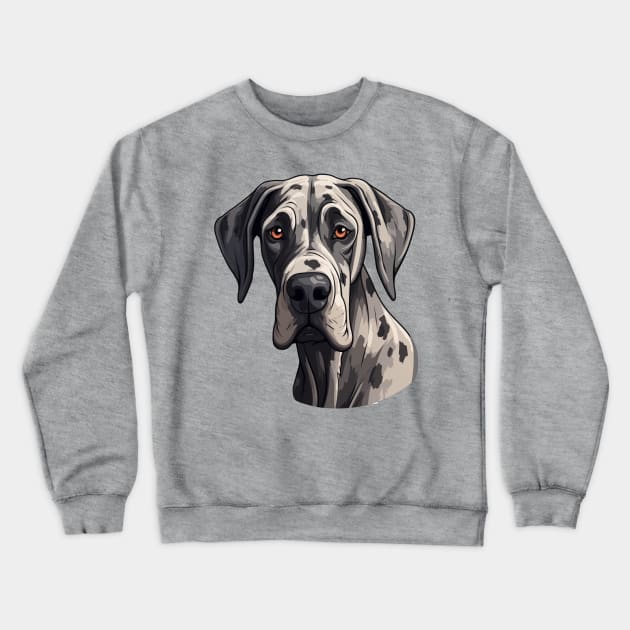 Great Dane Face Crewneck Sweatshirt by JunkyDotCom